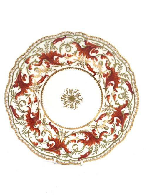 A STUNNING SET OF TWELVE ENGLISH PORCELAIN DINNER PLATES CIRCA 1825 - ADDITIONAL PHOTO 1