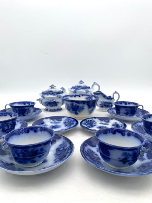 FLOW BLUE CHILD'S TEA SERVICE COPELAND 185060 - ADDITIONAL PHOTO 1