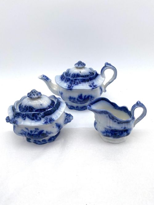 FLOW BLUE CHILD'S TEA SERVICE COPELAND 185060 - ADDITIONAL PHOTO 6