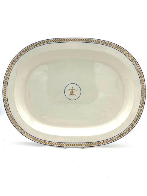 THREE WEDGWOOD CREAMWARE ARMORIAL PLATTERS 178090