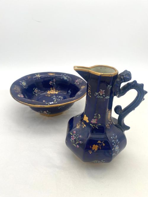 A RARE AND VERY BEAUTIFUL MASONS IRONSTONE MAZARINE OCTAGONAL JUG AND BOWL CIRCA 18131820 - ADDITIONAL PHOTO 2