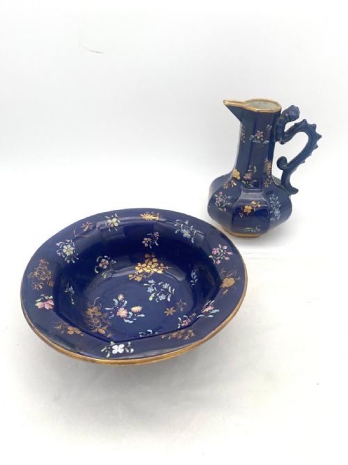 A RARE AND VERY BEAUTIFUL MASONS IRONSTONE MAZARINE OCTAGONAL JUG AND BOWL CIRCA 18131820 - ADDITIONAL PHOTO 3