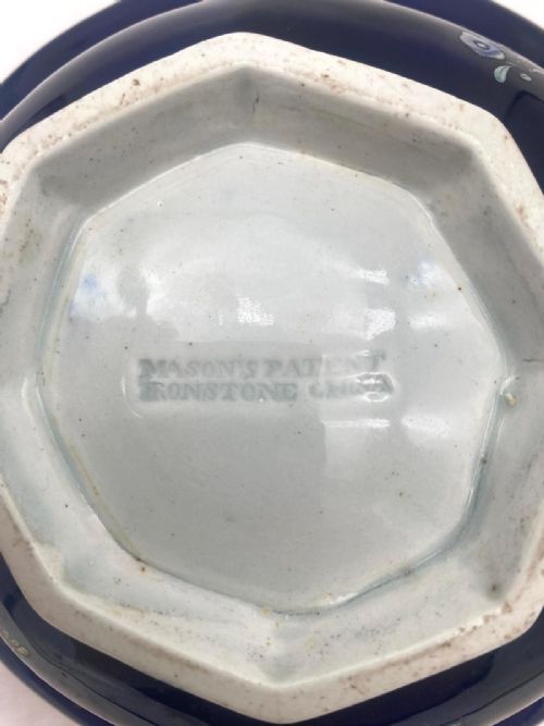 A RARE AND VERY BEAUTIFUL MASONS IRONSTONE MAZARINE OCTAGONAL JUG AND BOWL CIRCA 18131820 - ADDITIONAL PHOTO 18