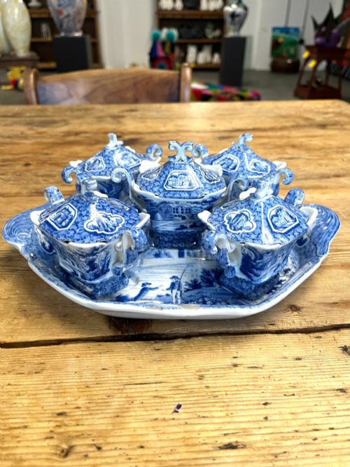 An Extremely Rare 19th Century English Custard Set