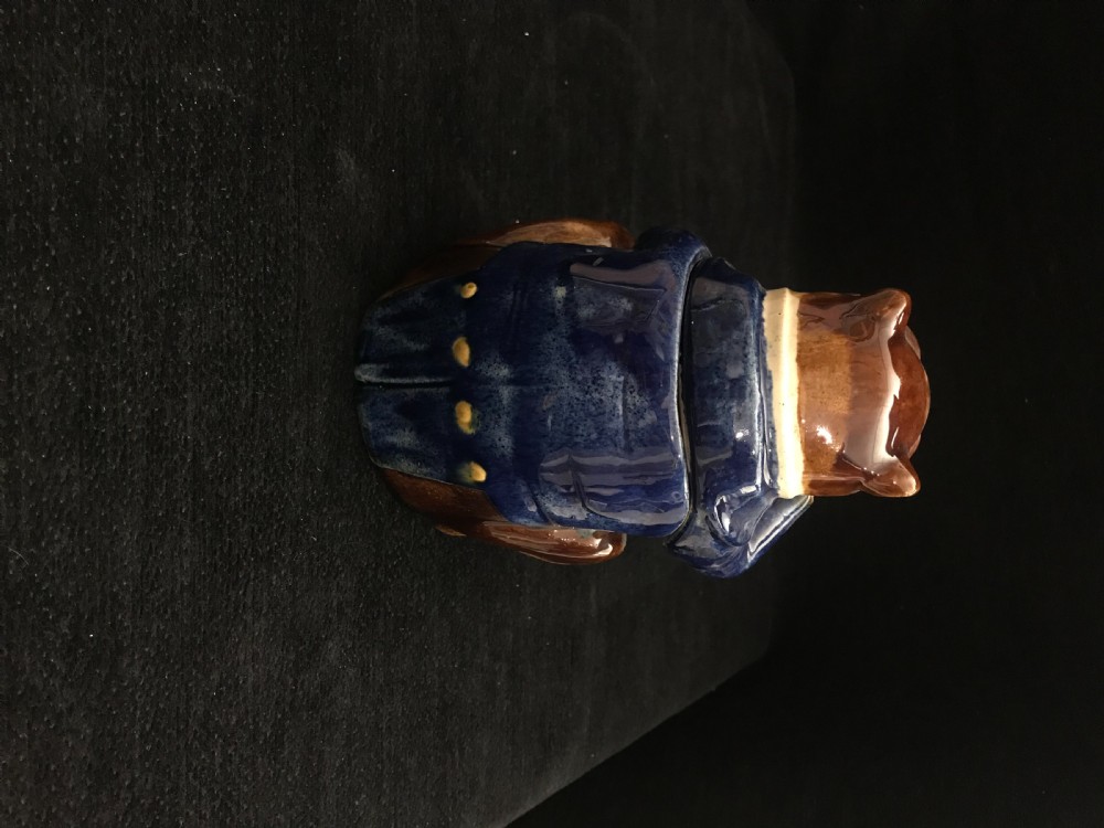 French Majolica Bulldog Tobacco Jar 1870-1880 View II