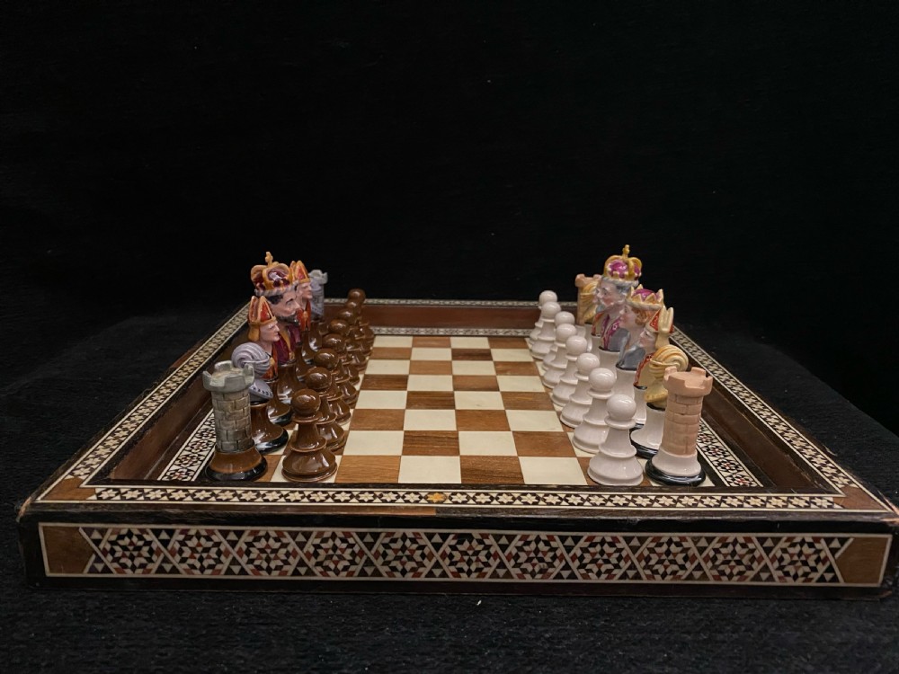 Exquisite Macintyre Faience Chess Set 1920 View III