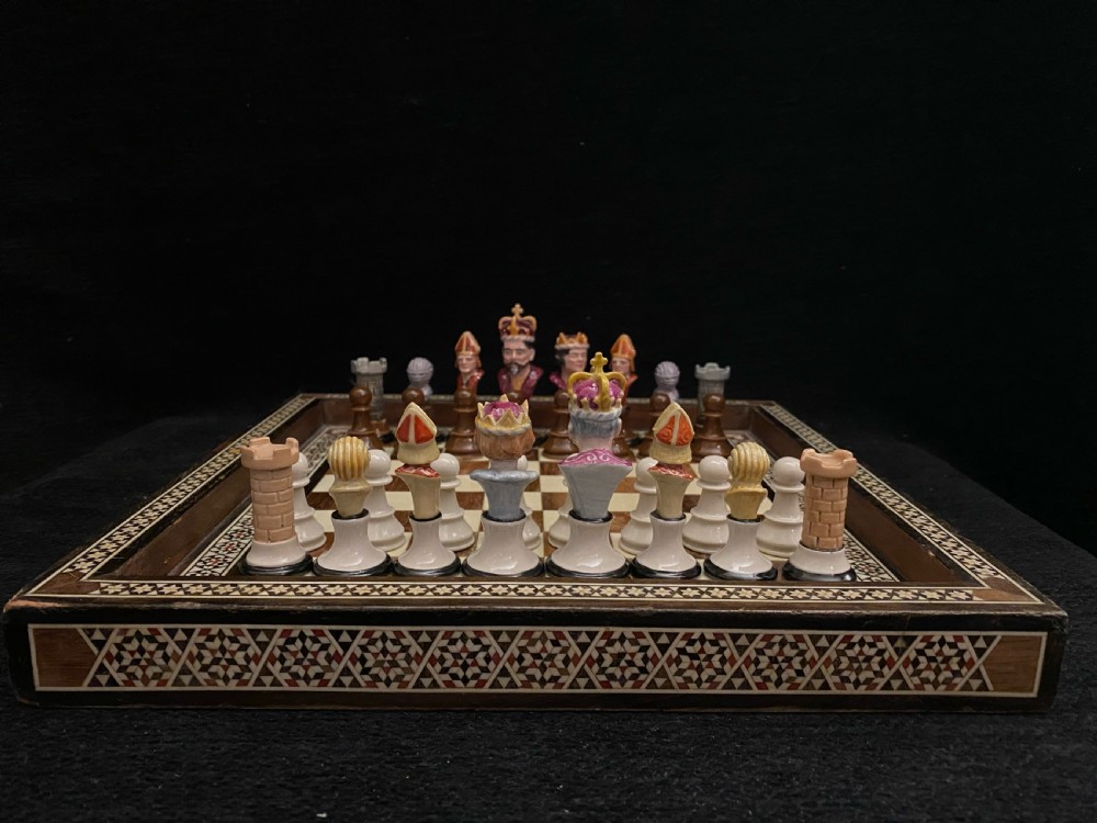 Exquisite Macintyre Faience Chess Set 1920 View IV