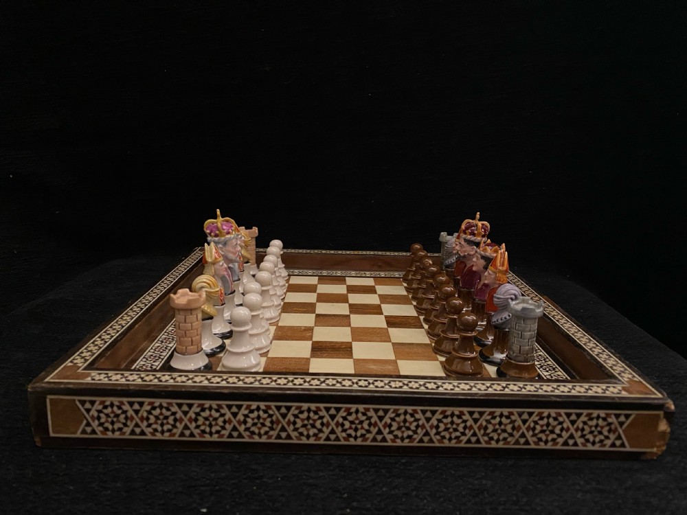 Exquisite Macintyre Faience Chess Set 1920 View V