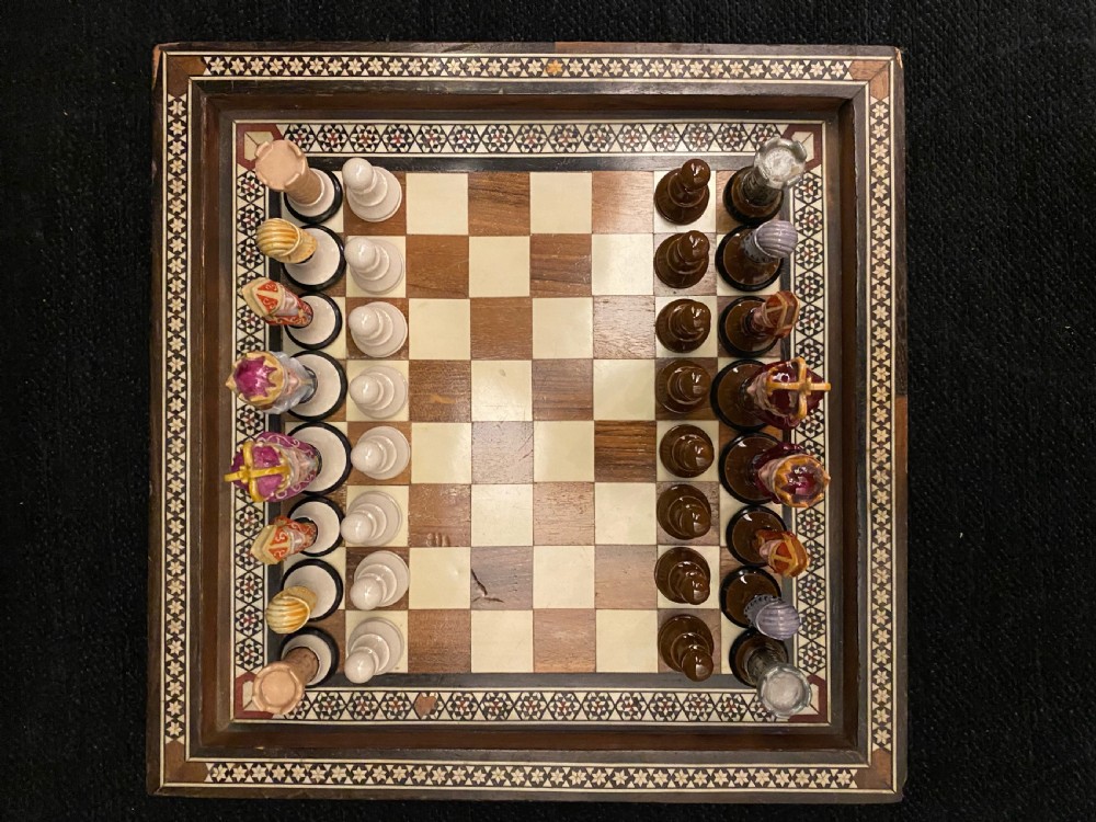 Exquisite Macintyre Faience Chess Set 1920 View VI