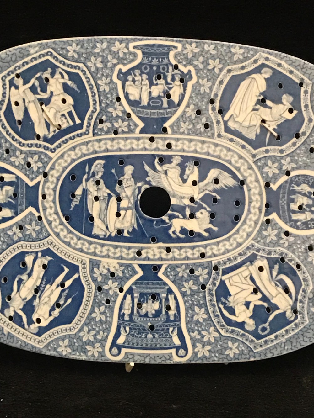 Superb Spode Drainer in Greek Pattern 1815-1820 View III
