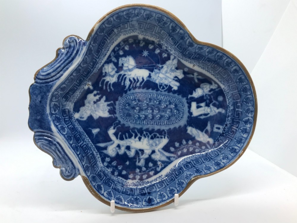 Pair of Pearlware Greek Pattern Dessert Shapes 1810 View II