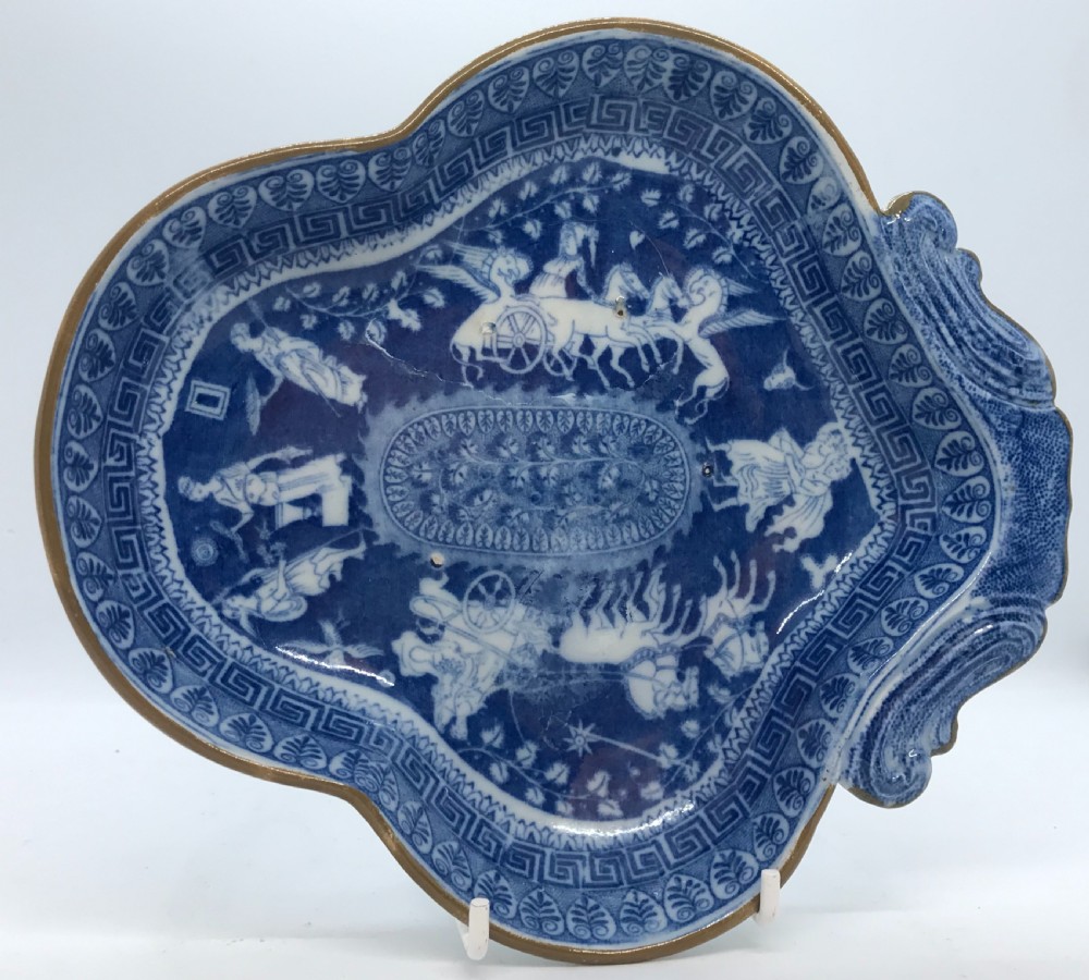 Pair of Pearlware Greek Pattern Dessert Shapes 1810 View III