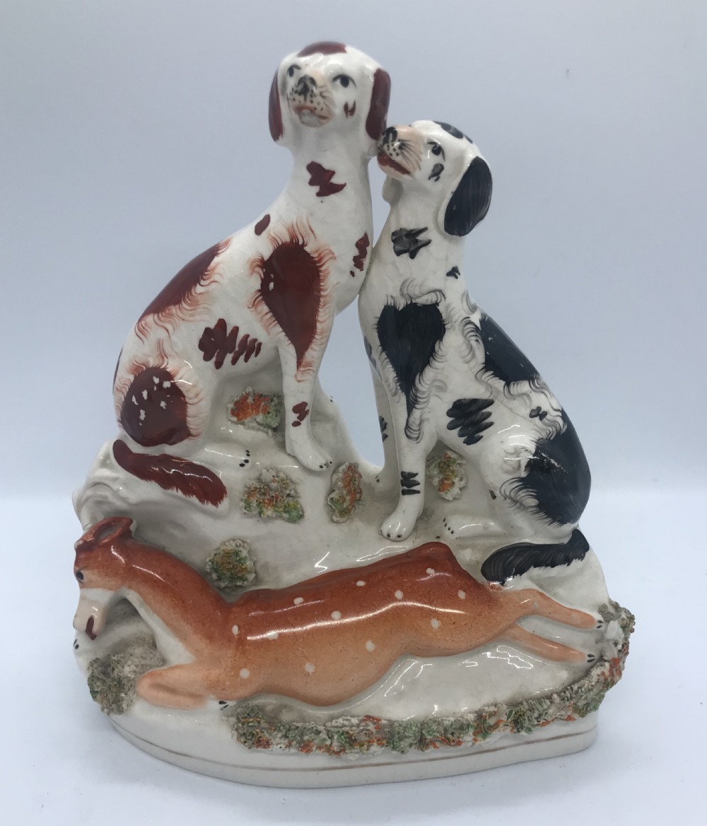 Rare Staffordshire Dog Group 1860 View II
