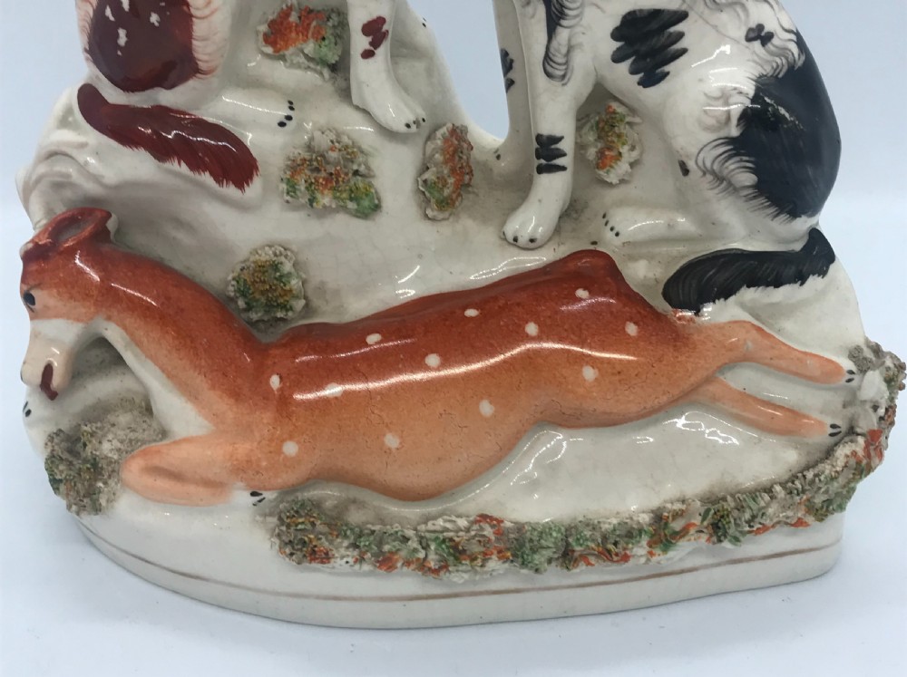 Rare Staffordshire Dog Group 1860 View III