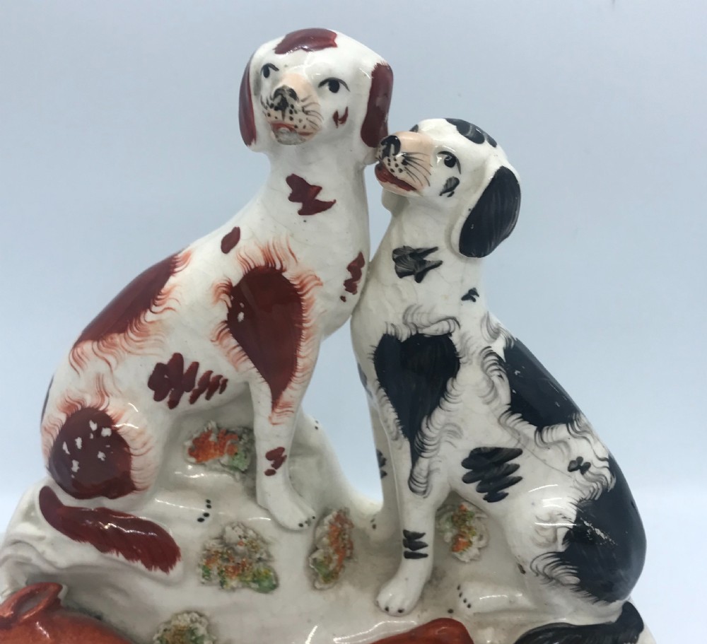 Rare Staffordshire Dog Group 1860 View IV