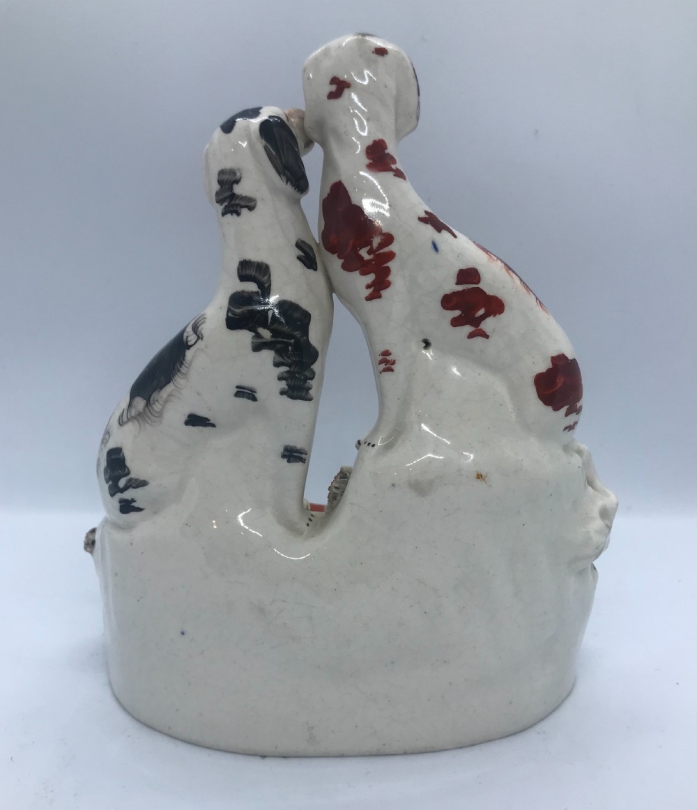Rare Staffordshire Dog Group 1860 View V