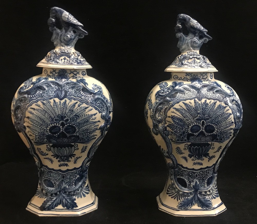Large Pair of Delft Vases 1850-1860