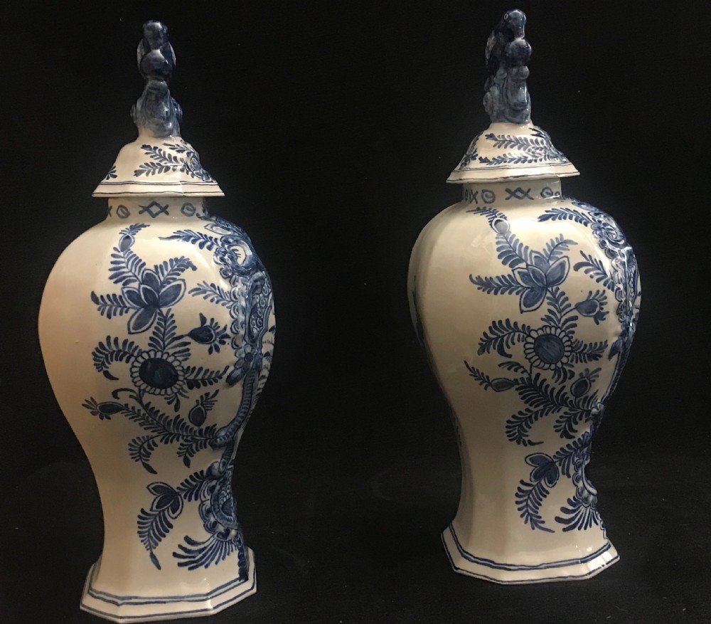 Large Pair of Delft Vases 1850-1860 View VII