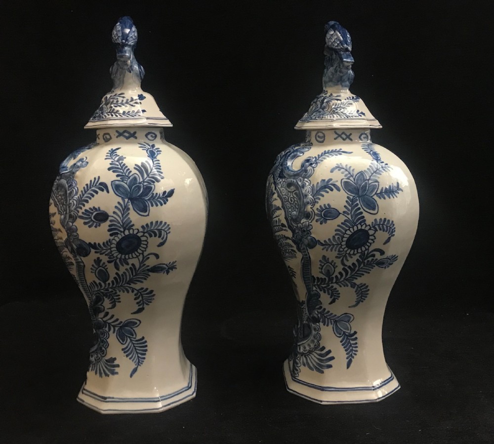 Large Pair of Delft Vases 1850-1860 View VIII