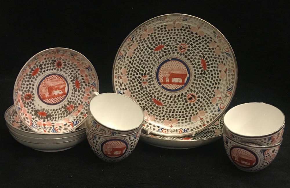Minton Tea Set in Mad Cow Pattern 1815-1820