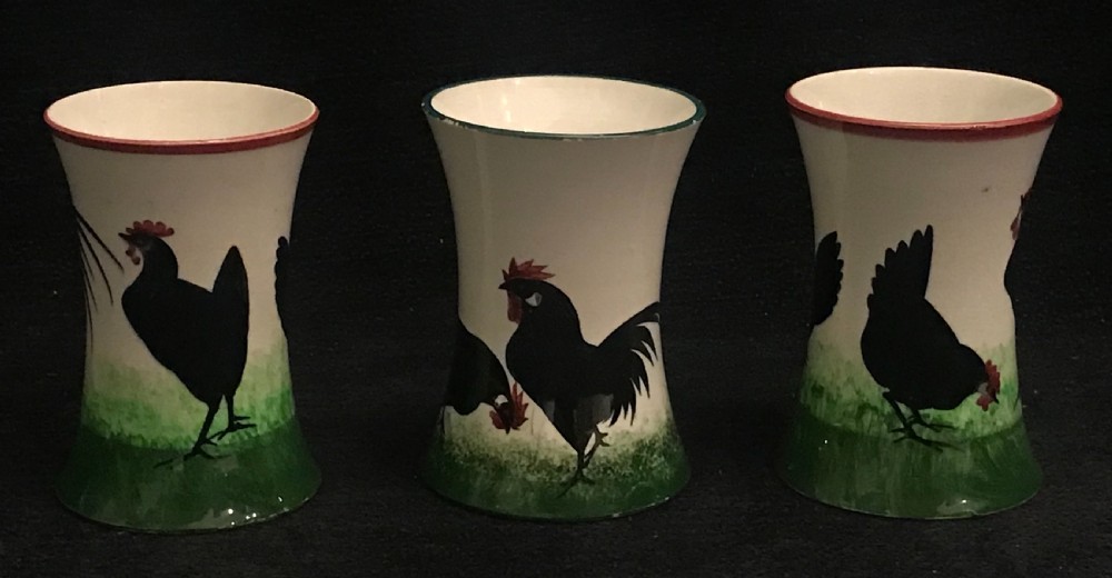 Collection of Wemyss Cups and Vases in Cockerel and Hen Pattern 1880-1900  View VI