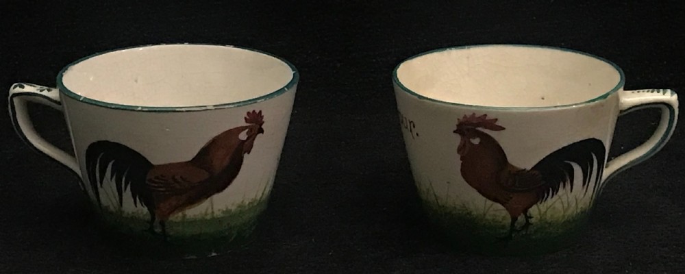 Collection of Wemyss Cups and Vases in Cockerel and Hen Pattern 1880-1900  View VIII