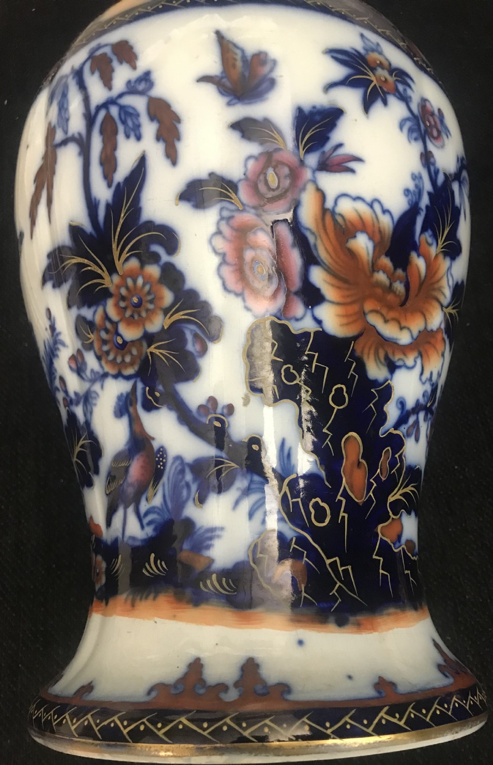 Exquisite Pair of Ironstone Chinoiserie Vases 1845 View II