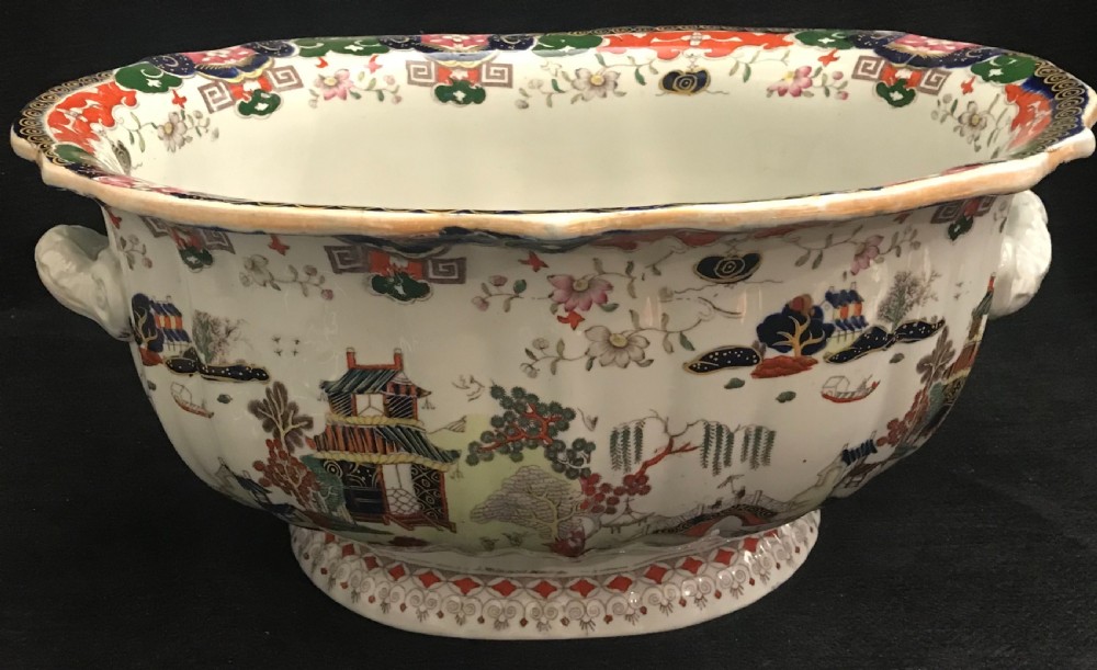 Masons Ironstone Foot Bath in Willow Pattern 1845