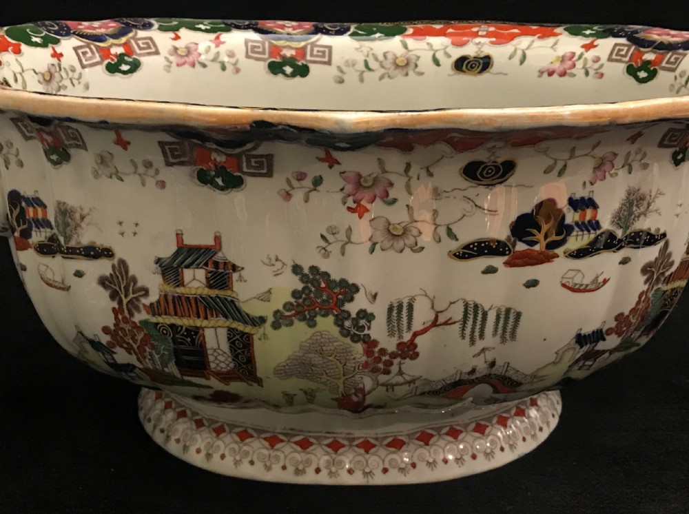 Masons Ironstone Foot Bath in Willow Pattern 1845 View III
