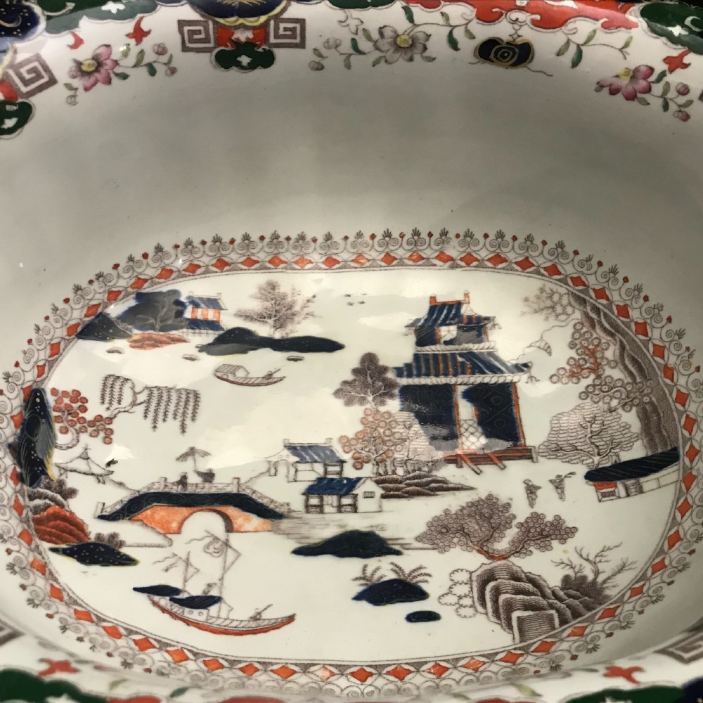 Masons Ironstone Foot Bath in Willow Pattern 1845 View VIII