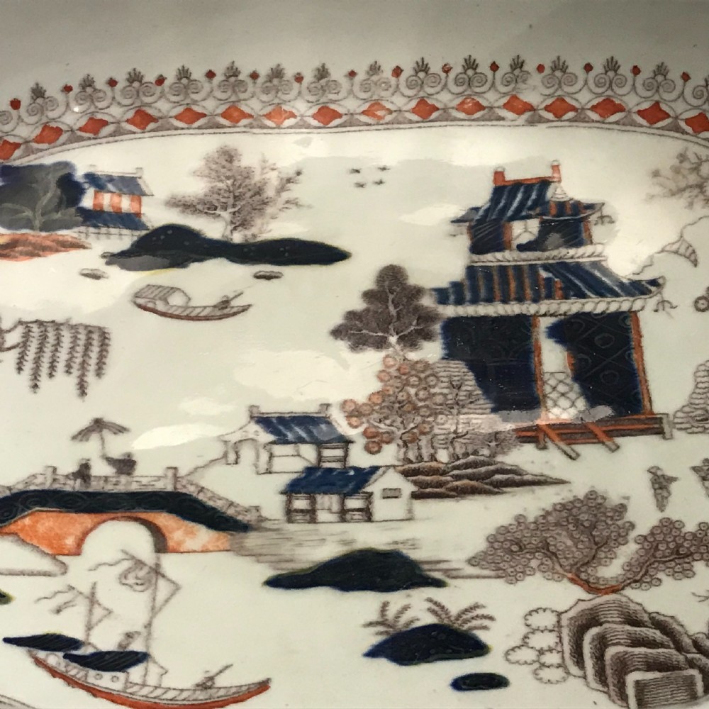 Masons Ironstone Foot Bath in Willow Pattern 1845 View X