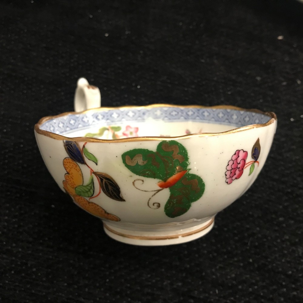 Minton Hand-Painted Cups and Saucers in Butterfly Pattern 1860 (Set of 12) View VII