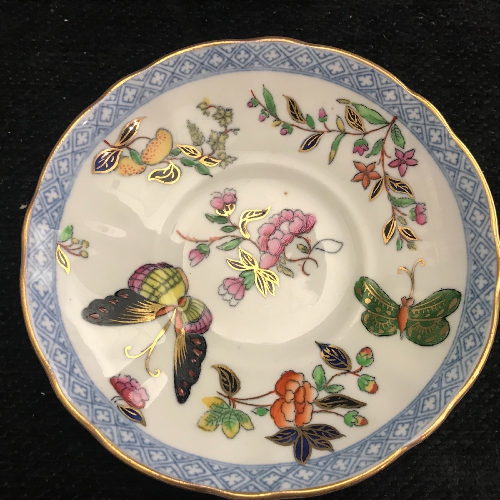 Minton Hand-Painted Cups and Saucers in Butterfly Pattern 1860 (Set of 12) View X