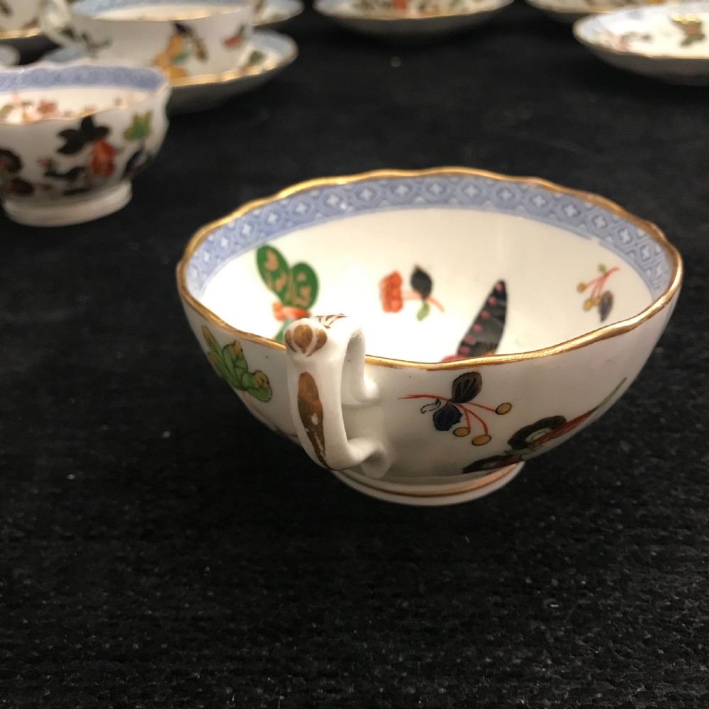 Minton Cups and Saucers in Butterfly Pattern 1860 (Set of 8) View VII