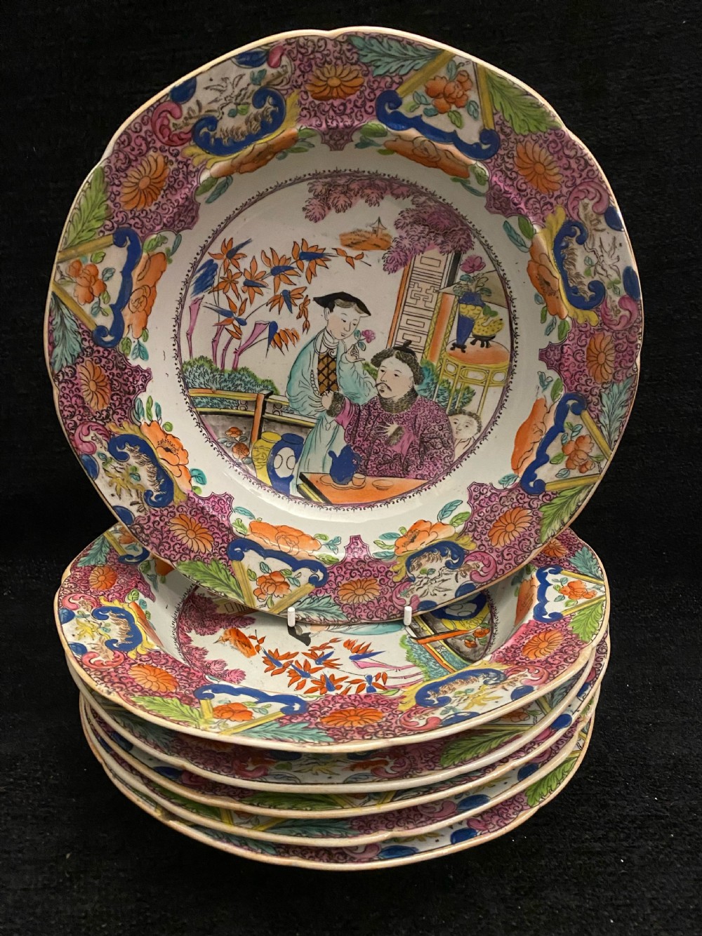 Rare Masons Ironstone Soup Bowls in Mandarin Pattern (Set of 6) 1813-1820