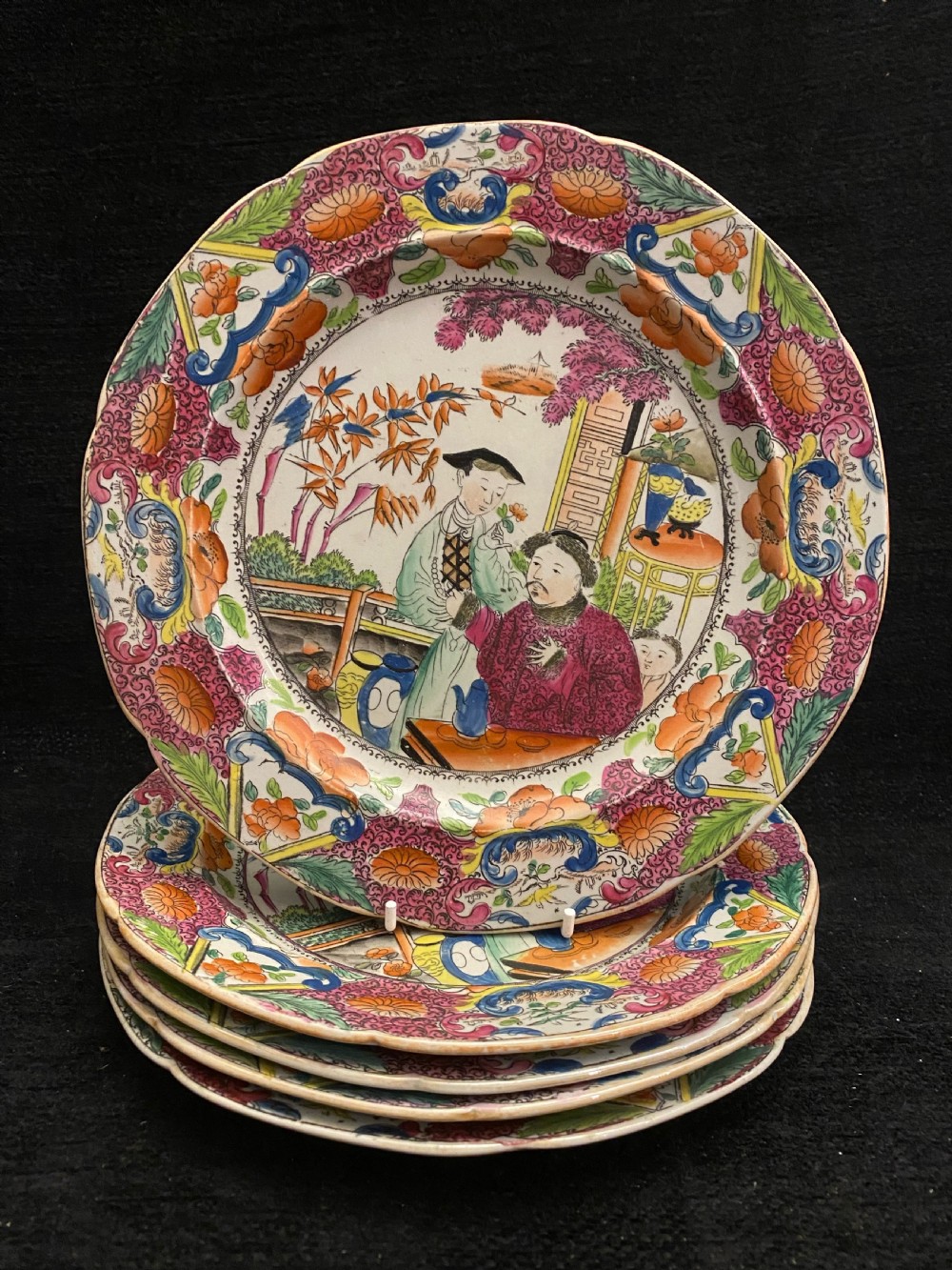 Exquisite Masons Ironstone Dinner Plates in Mandarin Pattern (Set of 5) 1813-1820