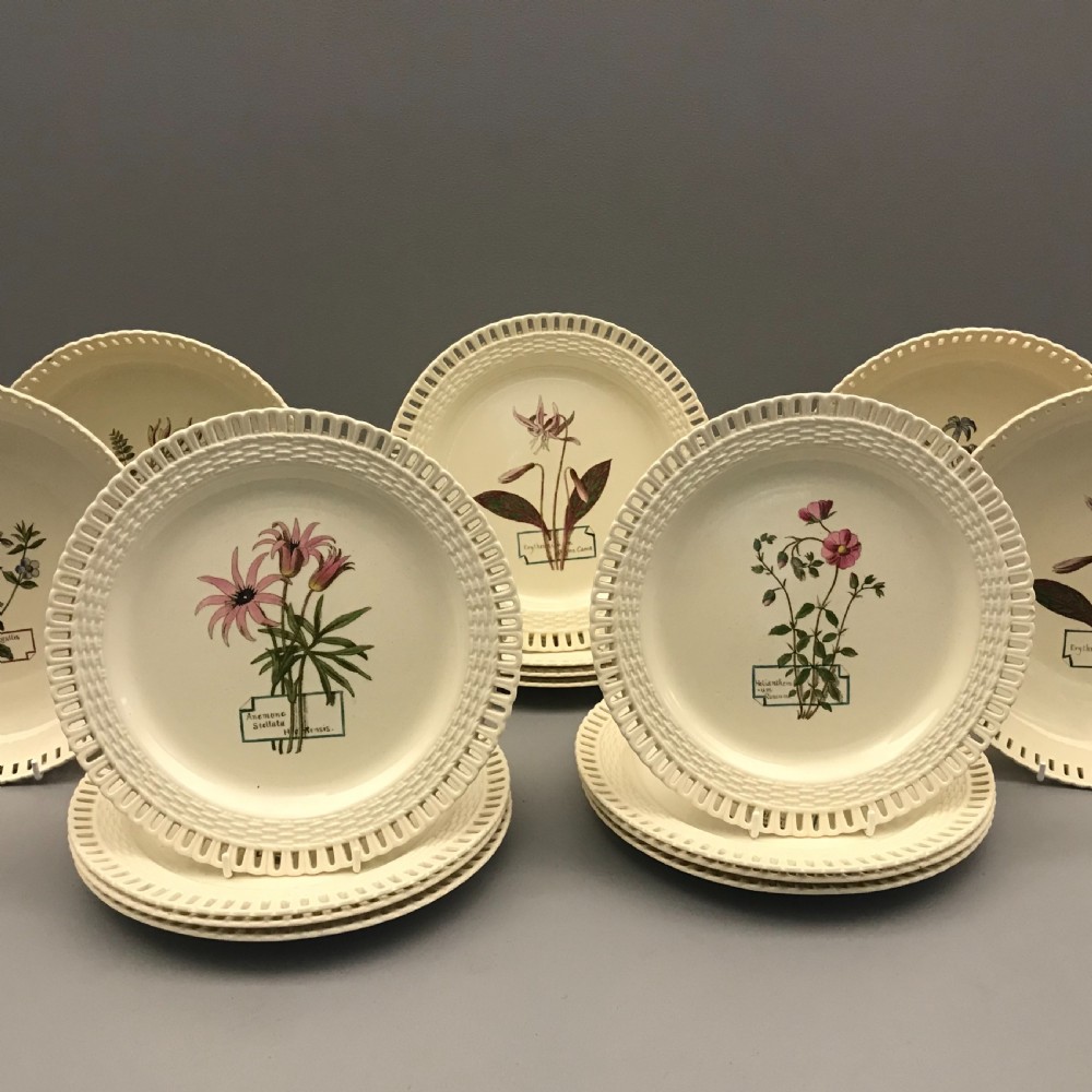 Minton Creamware Botanical Dessert Service (1860-1870)