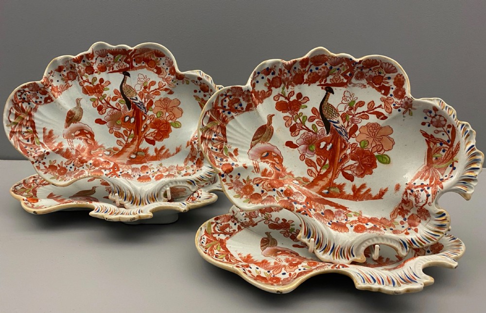 Masons Ironstone Dessert Service in Long-Tail Bird Pattern 1813-1820 View IV