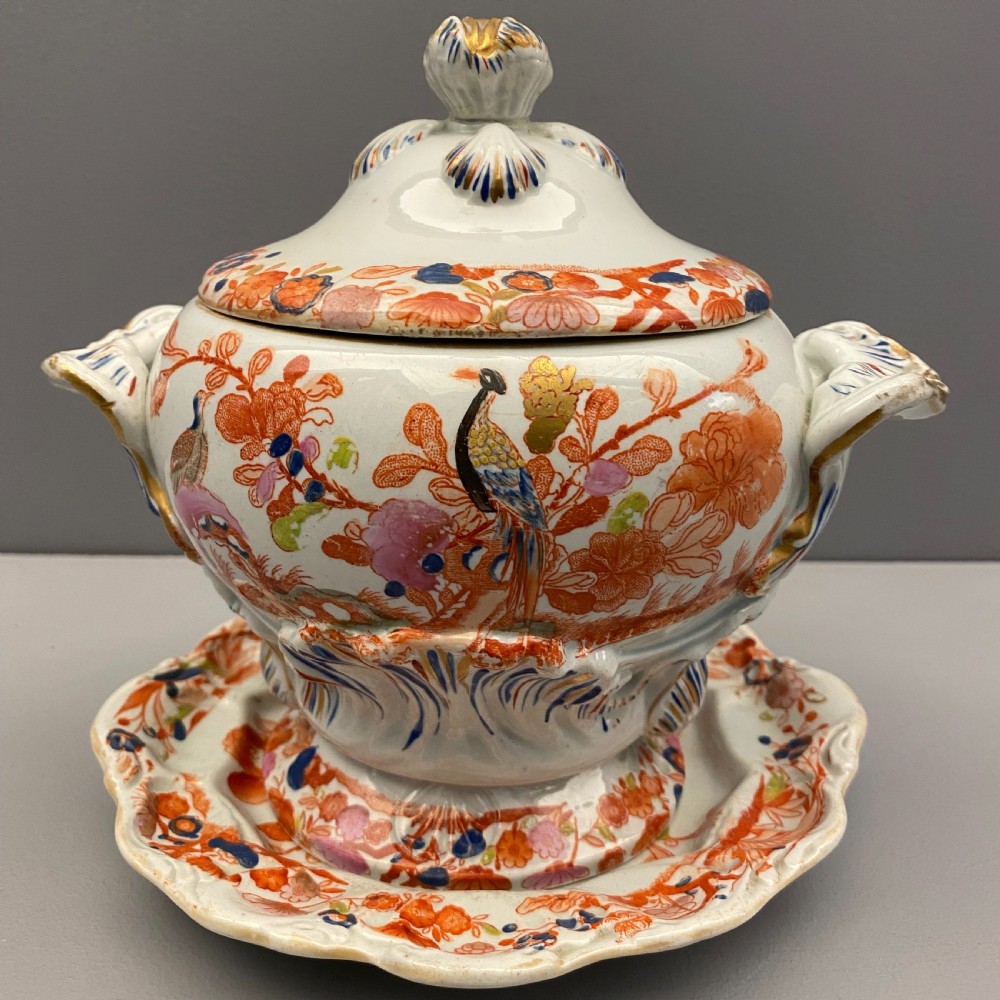 Masons Ironstone Dessert Service in Long-Tail Bird Pattern 1813-1820 View XI