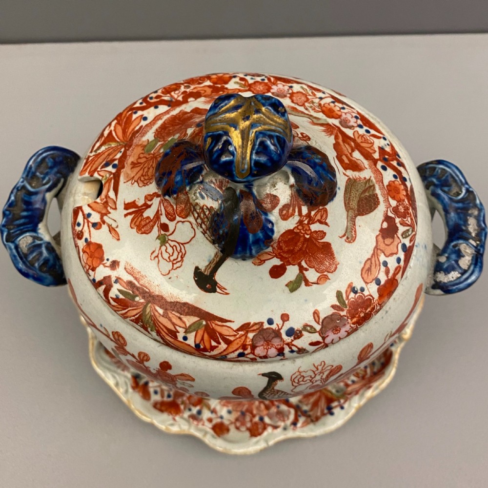 Masons Ironstone Dessert Service in Long-Tail Bird Pattern 1813-1820 View XII