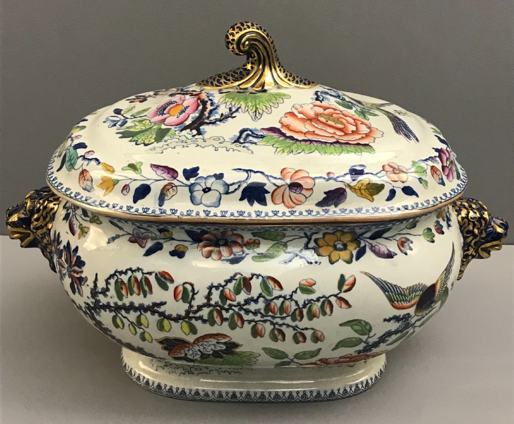 Hicks & Meigh Ironstone Soup Tureen in Flying Bird Pattern 1815-1820