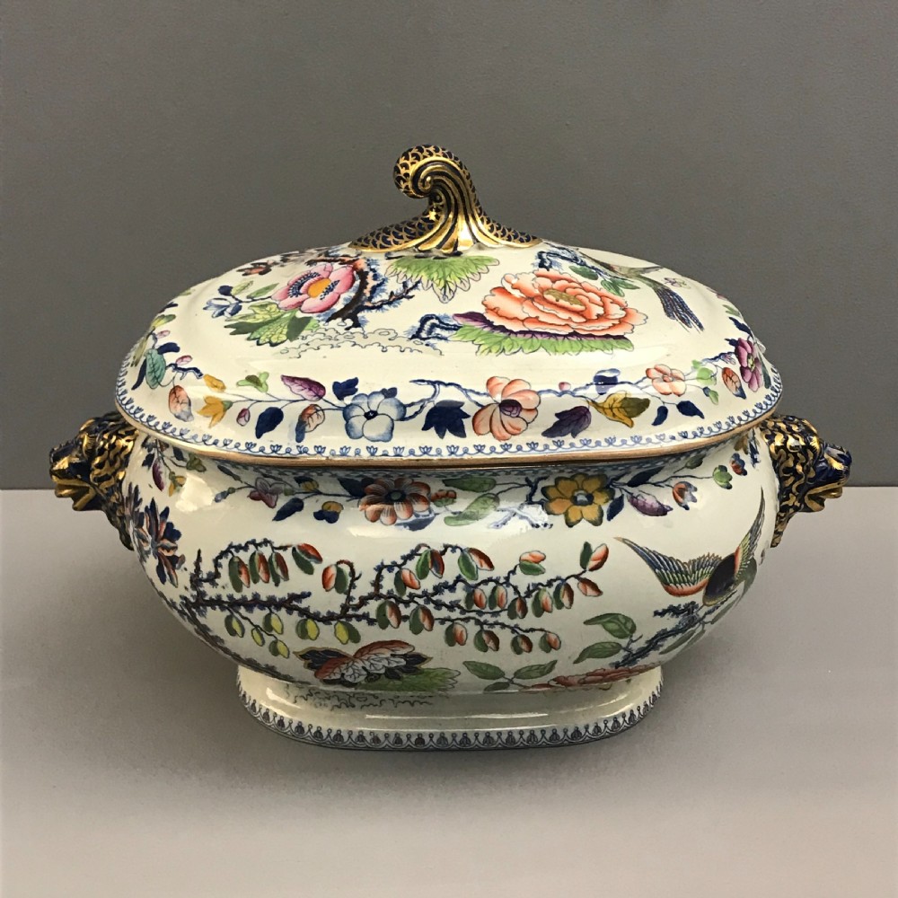 Hicks & Meigh Ironstone Soup Tureen in Flying Bird Pattern 1815-1820 View II