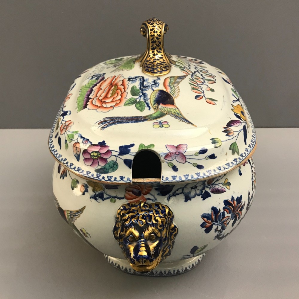 Hicks & Meigh Ironstone Soup Tureen in Flying Bird Pattern 1815-1820 View III