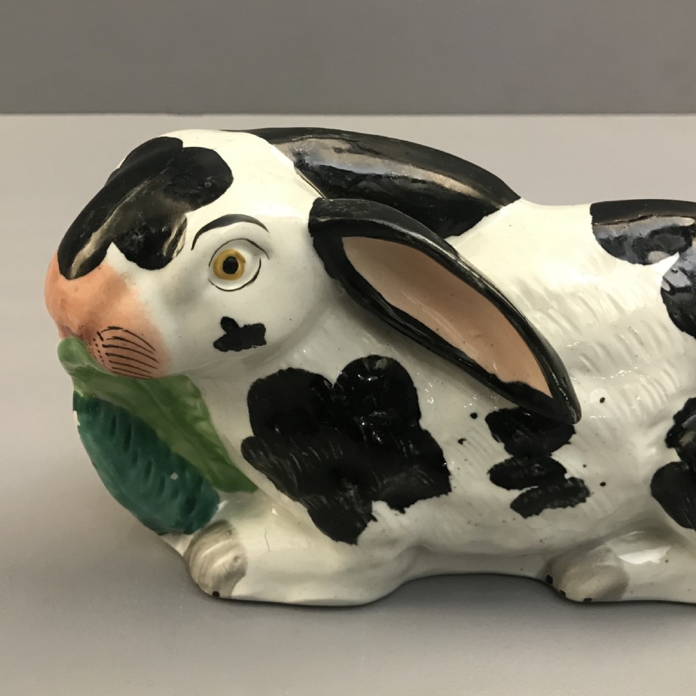 Rare Pair of Staffordshire Rabbits 1860-1870 View V