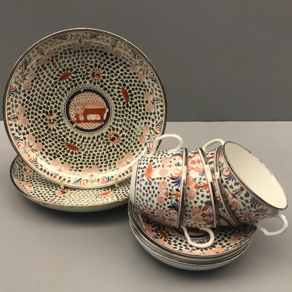 Minton Tea Set in Mad Cow Pattern 1815-1820