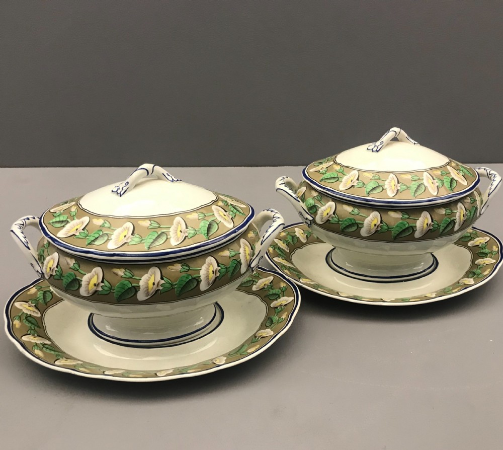 Pair of Wedgwood Creamware Sauce Tureens 1830