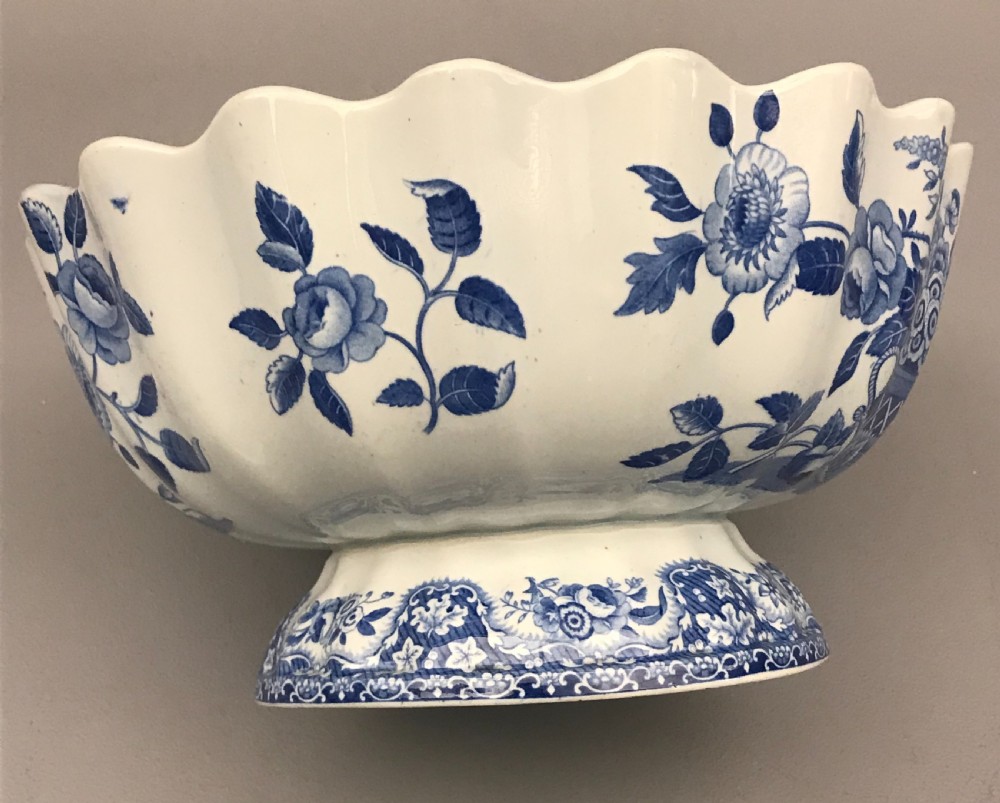 Spode Punch Bowl in Flower and Basket Pattern 1815-1820 View III