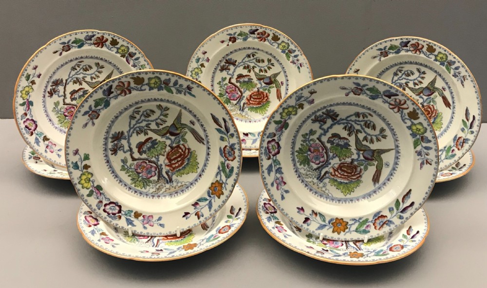Masons Ironstone Bowls in Flying Bird Pattern 1870 (Set of 10)