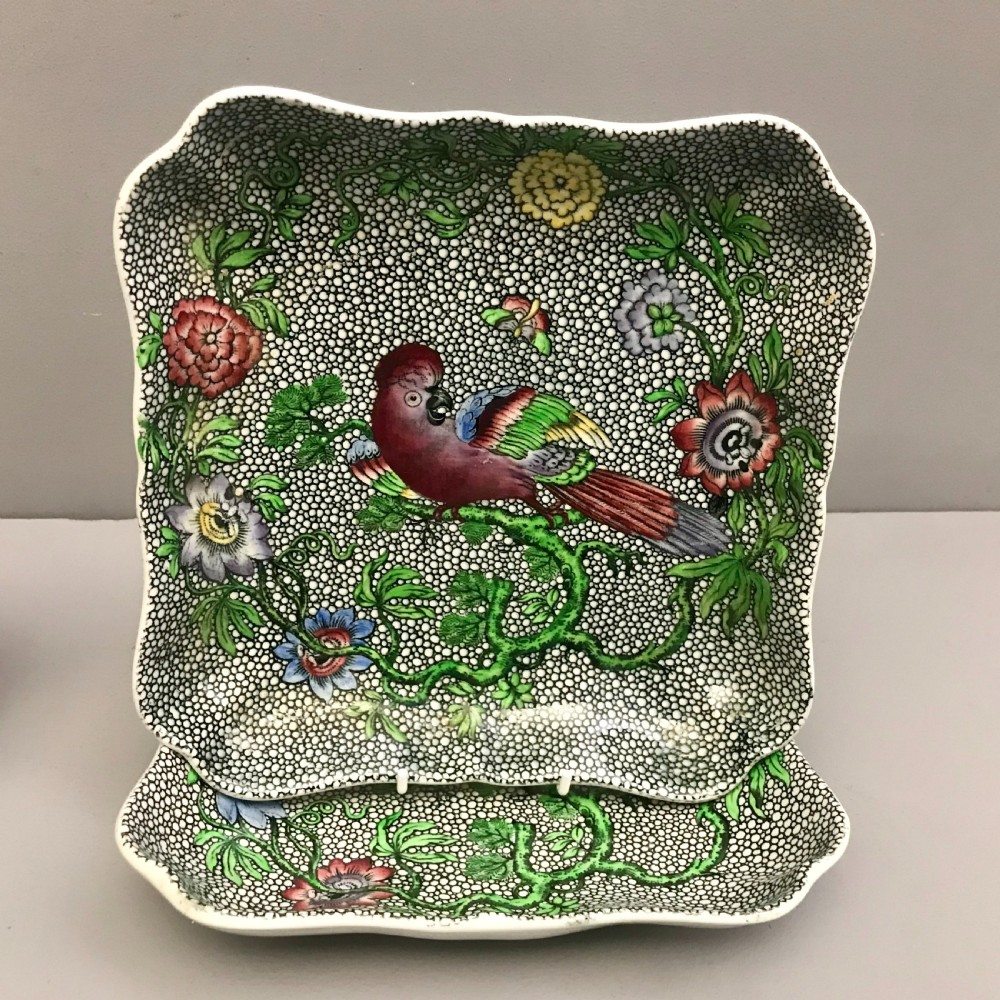 Copeland Spode Dessert Service in Parrot Chintz Pattern 1890 View III