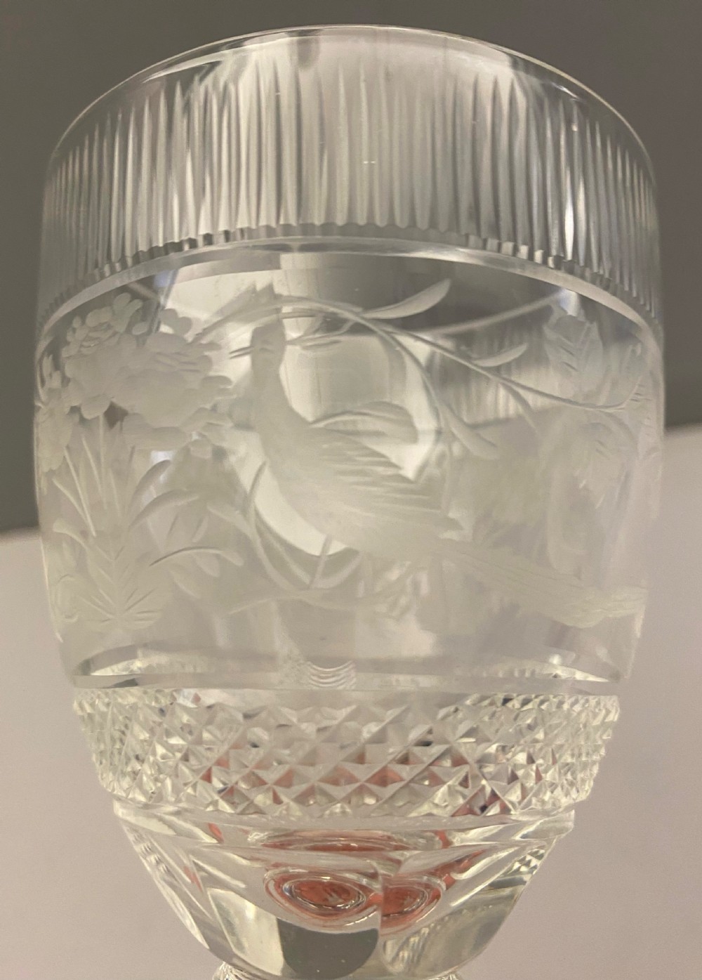 Victorian Engraved and Cut Red Wine Glasses (Set of 10) 1880-1890 View III